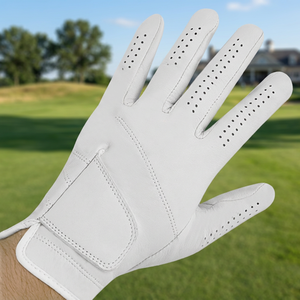 Guante de Golf Unisex de Cuero Genuino para Mano Derecha, Transpirable, con Cierre de Tirar, Blanco, para Deportes al Aire Libre - Product Image 4