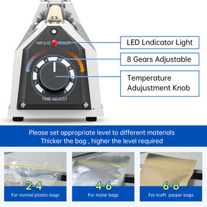 R-PACK импульсный Термоупаковщик с резаком, сверхпрочная машина для запечатывания и резки мешков, 2 дополнительных замены (белый, 8 дюймов) - Product Image 3