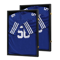 Boîte de présentation haut de gamme pour maillots, vitrine murale en bois noir pour maillots de sport et objets de collection