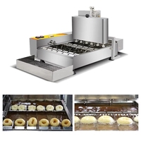 Machine à mini-beignets entièrement automatique professionnelle au gaz pour boulangeries et restaurants, avec friteuse intégrée