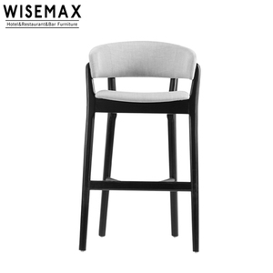 WISEMAX FURNITURE Sgabello da Bar con <span class=keywords><strong>Gambe</strong></span> <span class=keywords><strong>in</strong></span> <span class=keywords><strong>Legno</strong></span> e Seduta <span class=keywords><strong>in</strong></span> Pelle PU, Struttura <span class=keywords><strong>in</strong></span> <span class=keywords><strong>Legno</strong></span> Massello <span class=keywords><strong>per</strong></span> Ristoranti e Caffetterie - Product Image 2