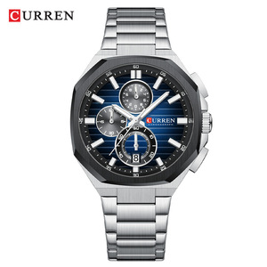 Reloj de Cuarzo CURREN 8499 para Hombre, Correa de Acero Inoxidable, Manecillas Luminosas, Cronógrafo, Resistente al Agua, Visualización de Fecha Automática, Reloj de Pulsera para Negocios - Product Image 2