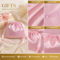 Pochette de rangement en satin personnalisée pour vêtements, sous-vêtements, perruques, sacs à main, avec logo imprimé, idéale pour emballage cadeau