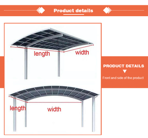 Toit arqué en aluminium auvent Carports abri de <span class=keywords><strong>voiture</strong></span> en aluminium abri de <span class=keywords><strong>voiture</strong></span> dans un nouveau style auvent en aluminium Carports - Product Image 4