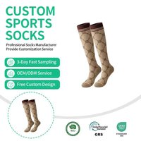 Chaussettes de compression professionnelles pour femmes, pour l'exercice et la course, anti-bactériennes, antidérapantes, personnalisées, hautes