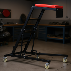 รถเข็นปรับระดับความสูงได้ Db Wholesale ขนาด 48-76 นิ้ว รับน้ำหนักได้ 400 ปอนด์ โครงเหล็ก อุปกรณ์ซ่อมแซมตัวถังรถยนต์ พร้อมล้อเลื่อน - Product Image 2