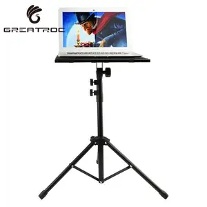 Great Roc supporto per treppiede da pavimento pieghevole supporto per attrezzatura portatile per DJ supporto universale per treppiede per proiettore portatile per palcoscenico o studio