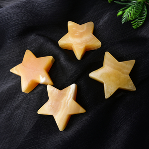 Venta al por mayor de cristales naturales tallados a mano, colección de estrellas de calcita amarilla talladas en cristal para regalo. - Product Image 6