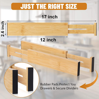 Tiroirs de rangement de cuisine réglables en bambou séparateurs de tiroirs extensibles pour commodes de bureau à domicile et organisation de la salle de bain