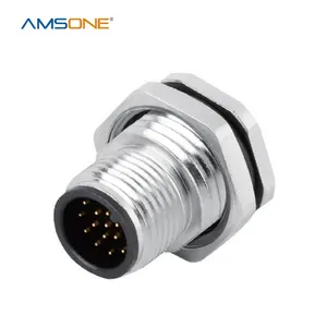 AMSONE – monture arrière personnalisée pour homme, M12 12 17 broches, 1,5 A, 30V, connexion PCB, A Core, IP67, étanche, connecteur circulaire rond droit