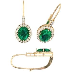 TISHYA JEWELLERS Boucles d'oreilles pendantes en argent 925 avec moissanite et diamant plaqué or rose, élégantes et luxueuses - Product Image 3