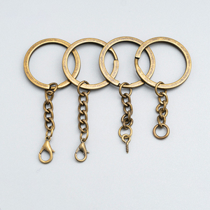 Porte-clés en métal DIY avec fermoir mousqueton, plaqué <span class=keywords><strong>or</strong></span> bronze, accessoires en acier inoxydable, vente en gros - Product Image 1