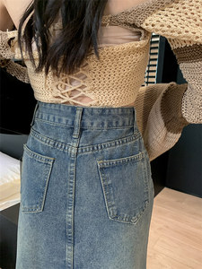 <span class=keywords><strong>Jupe</strong></span> <span class=keywords><strong>longue</strong></span> <span class=keywords><strong>en</strong></span> denim pour femmes modestes jupes décontractées robe <span class=keywords><strong>en</strong></span> <span class=keywords><strong>jean</strong></span> <span class=keywords><strong>évasée</strong></span> mince Streetwear jupes <span class=keywords><strong>en</strong></span> <span class=keywords><strong>jean</strong></span> midi taille haute - Product Image 4