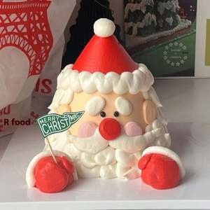 Nouvelle Décoration de Gâteau de Noël en Bois de Bouleau avec Père Noël et Sapin – Accessoire de Gâteau - Product Image 3