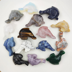 Figura de Piedra Natural, Estatua de Animal de Cristal, Artesanía Tallada, Amatista, Cuarzo Rosa, Ojo de Tigre, Delfín, Escultura, Regalo, Decoración para el Hogar, Feng Shui - Product Image 1