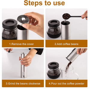 Molinillo de Café Manual Portátil de Acero Inoxidable para el Hogar, Molinillo de Café Manual con Muelas de Cerámica, Ajustes Regulables, Herramientas Portátiles de Manivela - Product Image 2