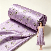 Tissu en satin de soie imprimé numérique personnalisé, polyester, élasthanne, extensible, tissé, pour la confection de robes pour femmes