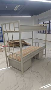 Двухъярусная металлическая кровать напрямую от производителя по низкой цене для общежитий, легко собираемая, складная, металлическая мебель для спальни - Product Image 5