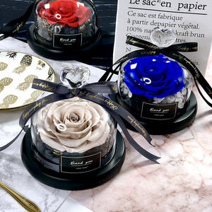 Couvercle en verre à LED Roses <span class=keywords><strong>éternel</strong></span>les Cadeaux d'anniversaire <span class=keywords><strong>de</strong></span> mariage pour femme Cadeau <span class=keywords><strong>de</strong></span> Saint-Valentin enveloppé dans un ruban avec fleur <span class=keywords><strong>éternel</strong></span>le - Product Image 2