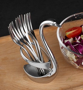 <span class=keywords><strong>Cuillère</strong></span> Fourchette Couverts Cygne Forme Titulaires Or En Acier Inoxydable Couverts Base Titulaire Pour La Maison Vaisselle Ou Décoration De Fête De Mariage - Product Image 5
