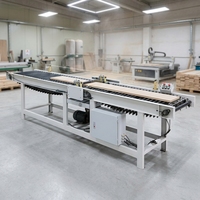 Machine à coller les bords haute fréquence, colleuse de panneaux continue à double tête avec convoyeur à chaîne pour la production de cadres en contreplaqué et en bois