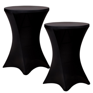Fundas de Licra Negras Elásticas Personalizadas para Mesas de Cóctel Plegables para Bodas y Fiestas - Product Image 1