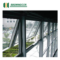 Fenêtre à battant verticale moderne Lukliving avec persiennes, double vitrage isolant, cadre en aluminium insonorisé pour la maison