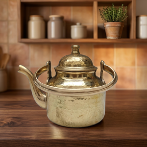 <b>Vintage</b> Brass Tea <b>Kettle</b> With Lid And Handle Water Pot Metal <b>Kettle</b> - Product Image 6
