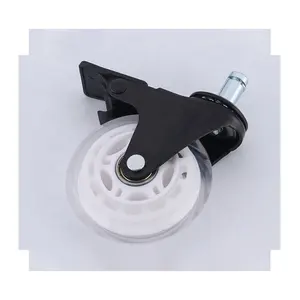 Pengxing 3 inch đồ nội thất Caster 75mm PU bánh xe cao cấp Ghế văn phòng Caster bánh xe với khóa PU Caster màu trắng