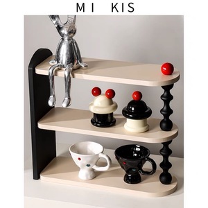 Retro Style Desk Storage Rack 3 Tier <b>Shelf</b> For Cup Display Organize Space Saving <b>Desktop</b> Organizer - Product Image 3