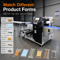 Machine d'emballage automatique durable à flux horizontal pour snacks de qualité alimentaire avec système d'écran tactile PLC de 7 pouces