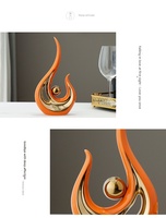 Décoration d'intérieur moderne de luxe en céramique émaillée or orange, faite à la main, forme géométrique créative et unique, pour salon