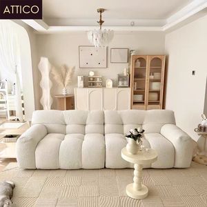 Stile <span class=keywords><strong>moderno</strong></span> Nordic Loop Bubble Beige bouclé divano Set 3-4 posti soggiorno mobili per Villa o laboratorio di Interior Design - Product Image 4