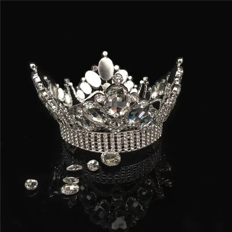 Custom Groothandel Pageant Kronen Prinses Kroon Beauty Crystal Stones Tiara Voor Meisjes