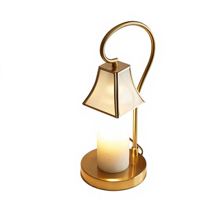 New Style Nordic Style Glass Metal Aroma Wax &amp; Essential <strong>Oil</strong> Melting <strong>Lamp</strong> with Timer-Based Dimming for Bedroom Table Atmosphere - Product Image 1