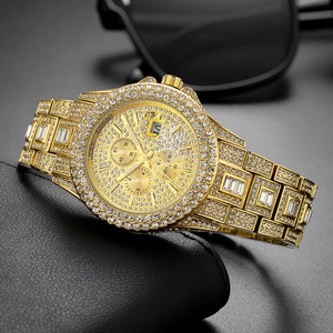 New Men's <b>Watch</b> - Stylish Full-diamond Calendar Quartz Wristwatch - Men's Hip-hop Style <b>Watch</b> - Product Image 4