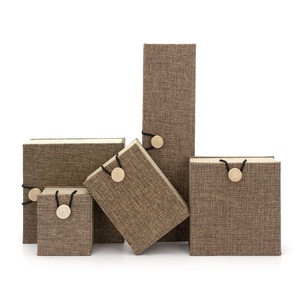 Traditional Style Linen Jewelry Boxes with Custom Logo - Product Image 5