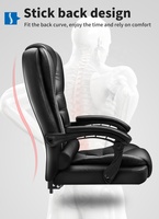 Chaise de bureau de direction ergonomique à dossier haut, design contemporain, style simple, en cuir synthétique, fonction massage, repose-pieds