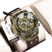 Montres mécaniques de luxe pour hommes 2026, grand diamètre 44 mm, style steampunk, résistance à l'eau 3 bars, verre saphir, bracelet en cuir