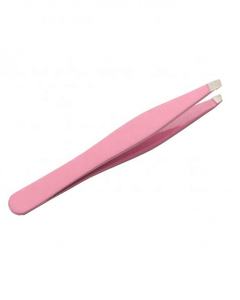 Pinzas para cejas rosas de alta calidad, pinzas para pestañas con punta inclinada para uso en belleza - Product Image 1