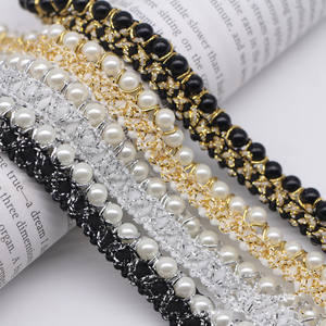 ริบบิ้นลูกปัดผ้าไหมสีทองกว้าง 1.5 ซม. สำหรับตกแต่งเสื้อผ้าและเครื่องประดับฮั่นฝู - Product Image 1