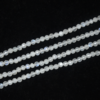 Ada 4mm perles de pierre de lune bleue perles de cristal rondes à facettes en vrac en gros pour la fabrication de bijoux à bricoler soi-même, pierres d'énergie de guérison