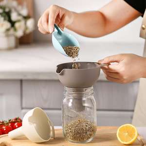 4 pcs plástico cozinha funil set Silicone <span class=keywords><strong>PP</strong></span> <span class=keywords><strong>material</strong></span> cozinha funil com filtro para transferir óleo tempero em pó líquido - Product Image 5