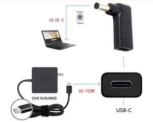 USB 3.1 Type C USB-C à DC 20V 5.5 2.1mm prise d'alimentation PD émulateur déclencheur câble de Charge <span class=keywords><strong>pour</strong></span> <span class=keywords><strong>ordinateur</strong></span> portable - Product Image 3