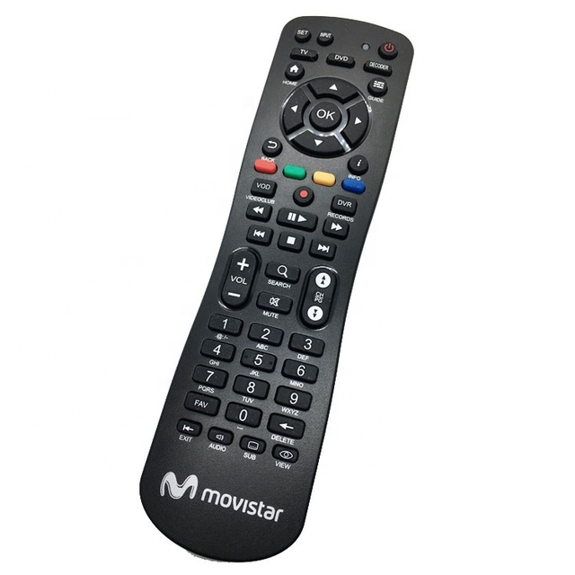 Original Quality Movistar Universal Remote Control Stock Work for STB TV DVD and Audio in South America Market