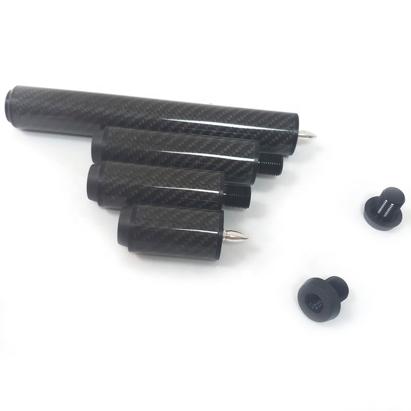 Профессиональный удлинитель для бильярдного кия, 2/3/4/8 дюймов, черный карбоновый, с быстрым соединением, может расширить дважды, распродажа, удлинитель для бильярдного кия для Uni-Loc