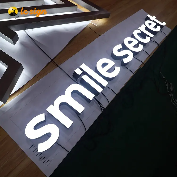 Store Decoration Trimless Facelit Wall Logo Sign LED Channel Letters