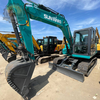 Excavatrice Sunward SWE90E d'occasion en bon état de fonctionnement, pelle rétrocaveuse SWE70E SWE150E pour travaux agricoles et de construction routière