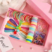 Accessoires pour enfants : Lot de bandeaux élastiques pour cheveux avec fleurs, bracelet à nouer, emballage, pince à cheveux spirale