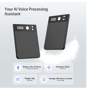 Enregistreur intelligent ultra-mince de type carte à IA pour la traduction de procès-verbaux de conférence à conception magnétique - Enregistrement de 15 heures - Product Image 5